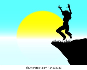 jumping woman