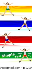 Jumping woman (vector)
