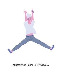 jumping young man icon isolated