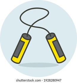 Jumpping Rope Concept Vector color line Icon Design, Gym Fitness symbol on white background, Workout exercise equipment stock illustration