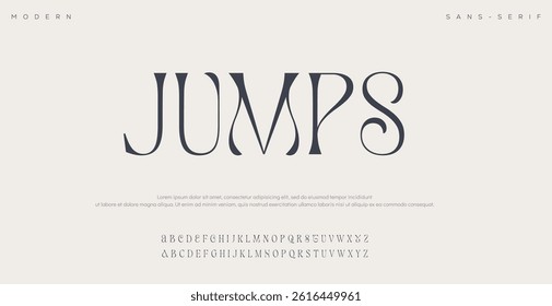 Jumps Creative font. Modern abstract digital tech font. Logo creative font, type, technology, movie, digital, music, movie. Fonts and illustration in vector format.