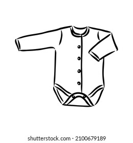 Jumpsuit. Baby bodysuit sketch. Baby bodysuit design. Bodysuit vector. Baby clothing template. You can use it as a mockup in your designs.