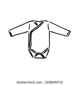 Jumpsuit. Baby bodysuit sketch. Baby bodysuit design. Bodysuit vector. Baby clothing template. You can use it as a mockup in your designs.