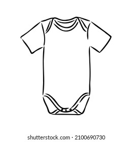 Jumpsuit. Baby bodysuit sketch. Baby bodysuit design. Bodysuit vector. Baby clothing template. You can use it as a mockup in your designs.