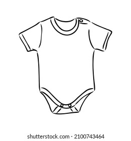 Jumpsuit. Baby bodysuit sketch. Baby bodysuit design. Bodysuit vector. Baby clothing template. You can use it as a mockup in your designs.