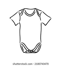 Jumpsuit. Baby bodysuit sketch. Baby bodysuit design. Bodysuit vector. Baby clothing template. You can use it as a mockup in your designs.