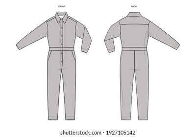 Jumpsuit, back and front views