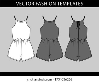 Jumpsuit  Fashion Flat Sketch Template