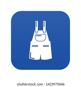 Jumpsuit icon blue vector isolated on white background