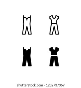 Jumpsuit Icon Logo Vector Symbol. Dress Icon