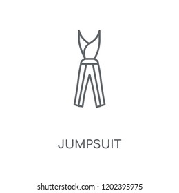 Jumpsuit linear icon. Jumpsuit concept stroke symbol design. Thin graphic elements vector illustration, outline pattern on a white background, eps 10.