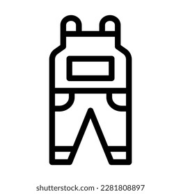 Jumpsuit Vector Line Icon Design