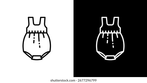 Jumpsuits White Icon Set Design