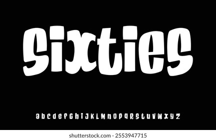  jumpy font. Joyful groovy lowercase and uppercase typeset. Crazy irrepressible alphabet, restless type. Dancing letters for birthday, festival and carnival headline. Vector typographic design