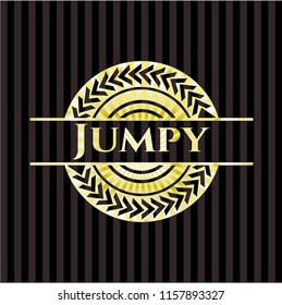 Jumpy gold emblem or badge