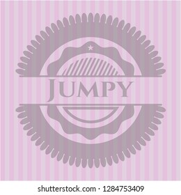 Jumpy retro style pink emblem