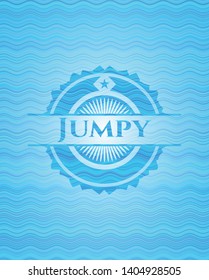 Jumpy water wave style emblem. Vector Illustration. Detailed.