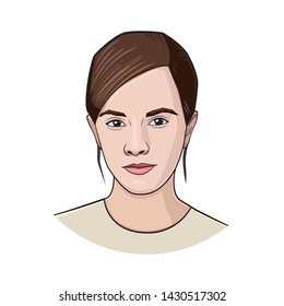 JUN 2019. Vector Portrait Of Emma Watson