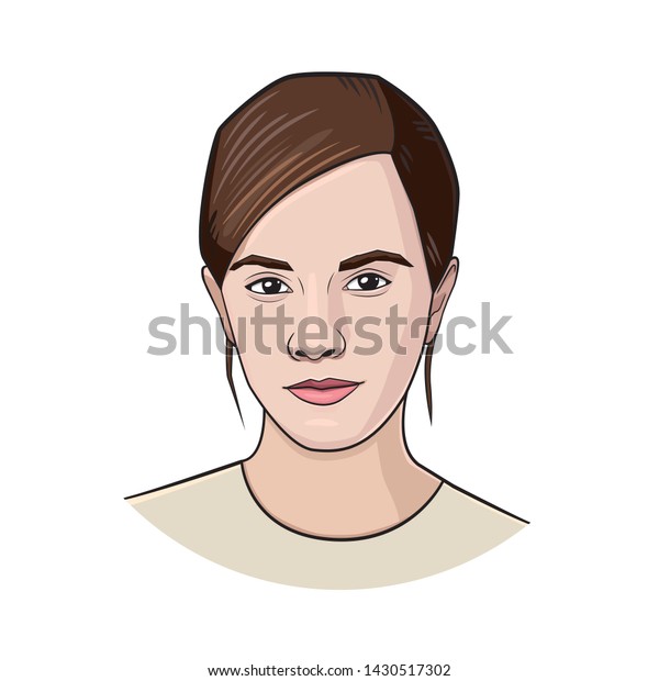 Jun 2019 Vector Portrait Emma Watson Stock Vektorgrafik