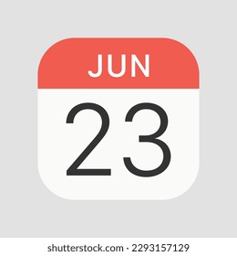 Jun 23 icon isolated on background. Calendar symbol modern, simple, vector, icon for website design, mobile app, ui. Vector Illustration