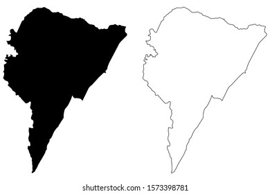 Juncos municipality (Commonwealth of Puerto Rico, Porto Rico, PR, Unincorporated territories of the United States) map vector illustration, scribble sketch Juncos map