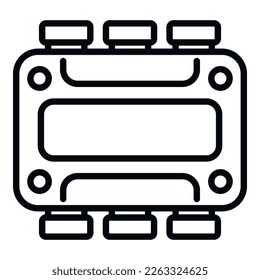 Junction box equipment icon outline vector. Electric power. Contact control
