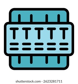 Icono de caja de conexiones. Esquema de la caja de conexiones Vector icono de color plano aislado