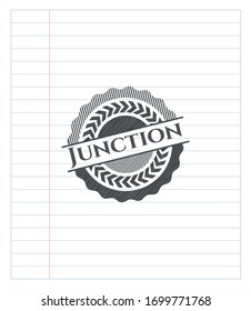 Junction drawn with pencil strokes. Vector Illustration. Detailed.