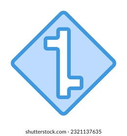 Junction icon in blue line style, use for website mobile app presentation