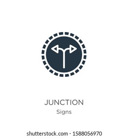 Junction icon vector. Trendy flat junction icon from signs collection isolated on white background. Vector illustration can be used for web and mobile graphic design, logo, eps10