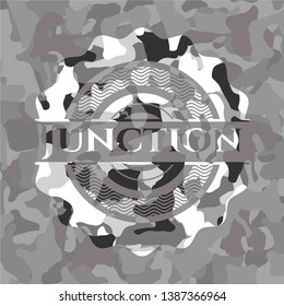 Junction on grey camouflage texture