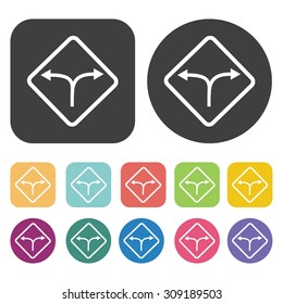 Junction road sign icons set. Vector Illustration eps10