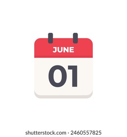 June 01  Date Calendar Icon 