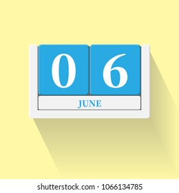 June 06. Vector flat daily calendar icon. Date and time, day, month. Holiday. Season.