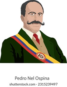 June 09, 2023, illustration vector isolated of Pedro Nel Ospina, Colombian president
