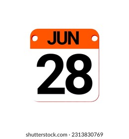 JUNE 1 TO 31 - Calendar Icon. Calendar Icon with shadow. Flat style. Date, day and month. Reminder. Vector illustration. Organizer application, app symbol. Ui. User interface sign. EPS 10
