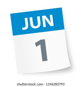 June 1 - Calendar Icon - Vector Illustration