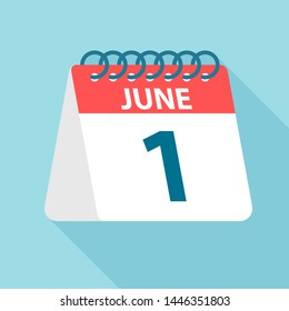 June 1 - Calendar Icon - Vector Illustration