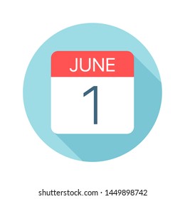 June 1 - Calendar Icon - Vector Illustration