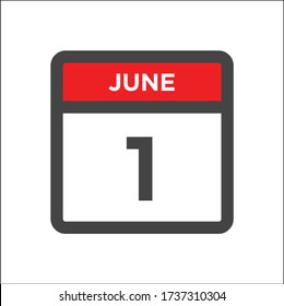 June 1 Calendar Icon W Day Of Month