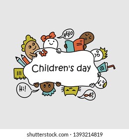 June 1. Children's day .Doodle Hand drawn vector illustrations,