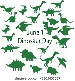 June 1 is dinosaur day Vector illustration.