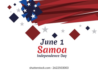 1 de junho, Dia da Independência de Samoa ilustração vetorial. Adequado para cartão, cartaz e banner.