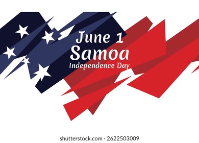 June 1, Independence Day of Samoa vector illustration. Suitable for greeting card, poster and banner.