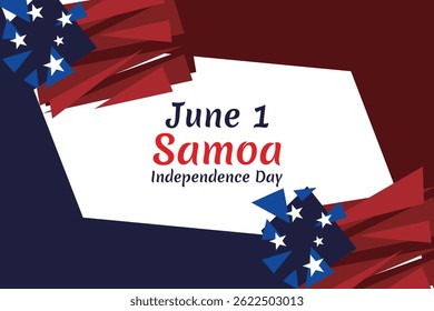 1. Juni, Unabhängigkeitstag von Samoa, Vektorgrafik. Geeignet für Grußkarte, Poster und Banner.