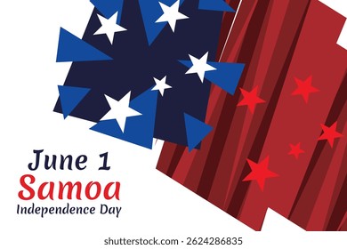 1 de junho, Dia da Independência de Samoa ilustração vetorial. Adequado para cartão, cartaz e banner.