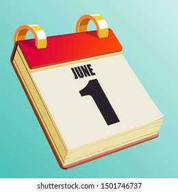June 1 on Red Calendar
