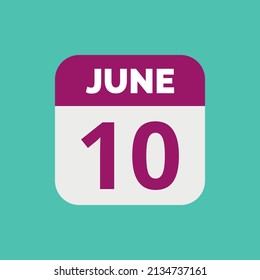 Icono de fecha de calendario del 10 de junio