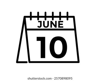 June 10 - Daily Calendar Icon with day of month
