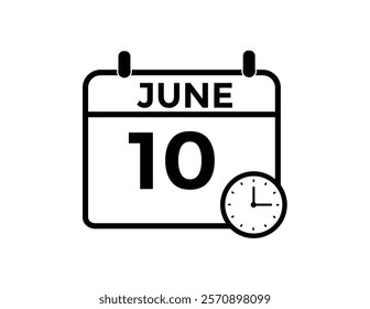 June 10 - Daily Calendar Icon with day of month
